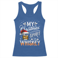 Funny My Christmas Spirit Is Whiskey Racerback Tank Top Holiday Drinking Festive Spirit