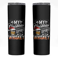 Funny My Christmas Spirit Is Whiskey Skinny Tumbler Holiday Drinking Festive Spirit