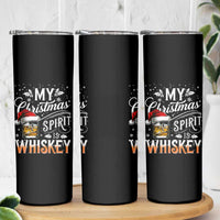 Funny My Christmas Spirit Is Whiskey Skinny Tumbler Holiday Drinking Festive Spirit