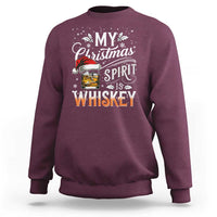 Funny My Christmas Spirit Is Whiskey Sweatshirt Holiday Drinking Festive Spirit