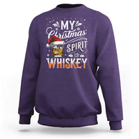 Funny My Christmas Spirit Is Whiskey Sweatshirt Holiday Drinking Festive Spirit