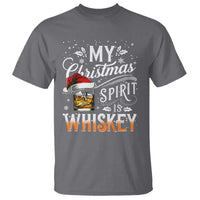 Funny My Christmas Spirit Is Whiskey T Shirt Holiday Drinking Festive Spirit