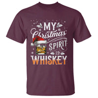 Funny My Christmas Spirit Is Whiskey T Shirt Holiday Drinking Festive Spirit