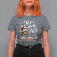 Funny My Christmas Spirit Is Whiskey T Shirt For Women Holiday Drinking Festive Spirit