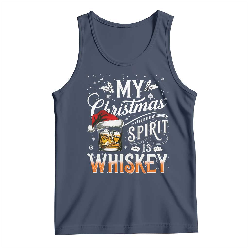 Funny My Christmas Spirit Is Whiskey Tank Top Holiday Drinking Festive Spirit