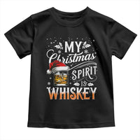 Funny My Christmas Spirit Is Whiskey Toddler T Shirt Holiday Drinking Festive Spirit