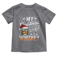 Funny My Christmas Spirit Is Whiskey Toddler T Shirt Holiday Drinking Festive Spirit