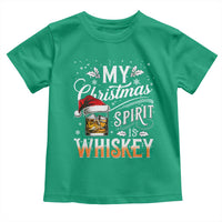 Funny My Christmas Spirit Is Whiskey Toddler T Shirt Holiday Drinking Festive Spirit