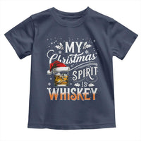 Funny My Christmas Spirit Is Whiskey Toddler T Shirt Holiday Drinking Festive Spirit