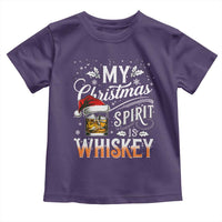 Funny My Christmas Spirit Is Whiskey Toddler T Shirt Holiday Drinking Festive Spirit