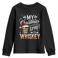 Funny My Christmas Spirit Is Whiskey Youth Sweatshirt Holiday Drinking Festive Spirit