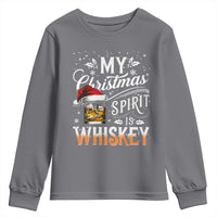 Funny My Christmas Spirit Is Whiskey Youth Sweatshirt Holiday Drinking Festive Spirit