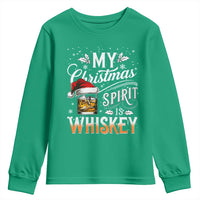 Funny My Christmas Spirit Is Whiskey Youth Sweatshirt Holiday Drinking Festive Spirit