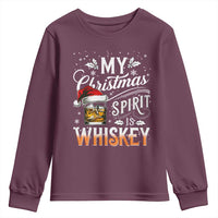 Funny My Christmas Spirit Is Whiskey Youth Sweatshirt Holiday Drinking Festive Spirit