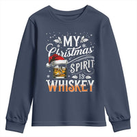 Funny My Christmas Spirit Is Whiskey Youth Sweatshirt Holiday Drinking Festive Spirit