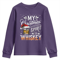 Funny My Christmas Spirit Is Whiskey Youth Sweatshirt Holiday Drinking Festive Spirit
