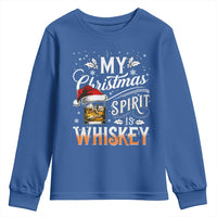 Funny My Christmas Spirit Is Whiskey Youth Sweatshirt Holiday Drinking Festive Spirit