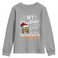 Funny My Christmas Spirit Is Whiskey Youth Sweatshirt Holiday Drinking Festive Spirit