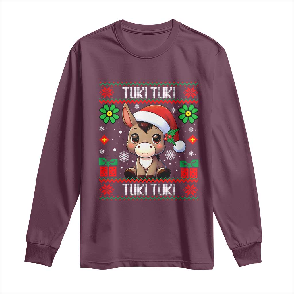 Latin American Christmas Long Sleeve Shirt Mi Burrito Mexican Donkey Latino Ugly Christmas