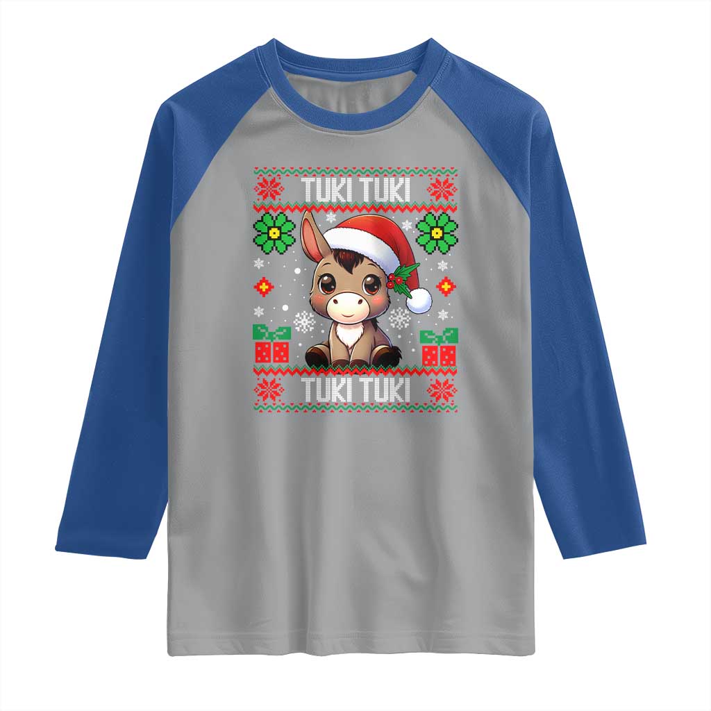 Latin American Christmas Raglan Shirt Mi Burrito Mexican Donkey Latino Ugly Christmas