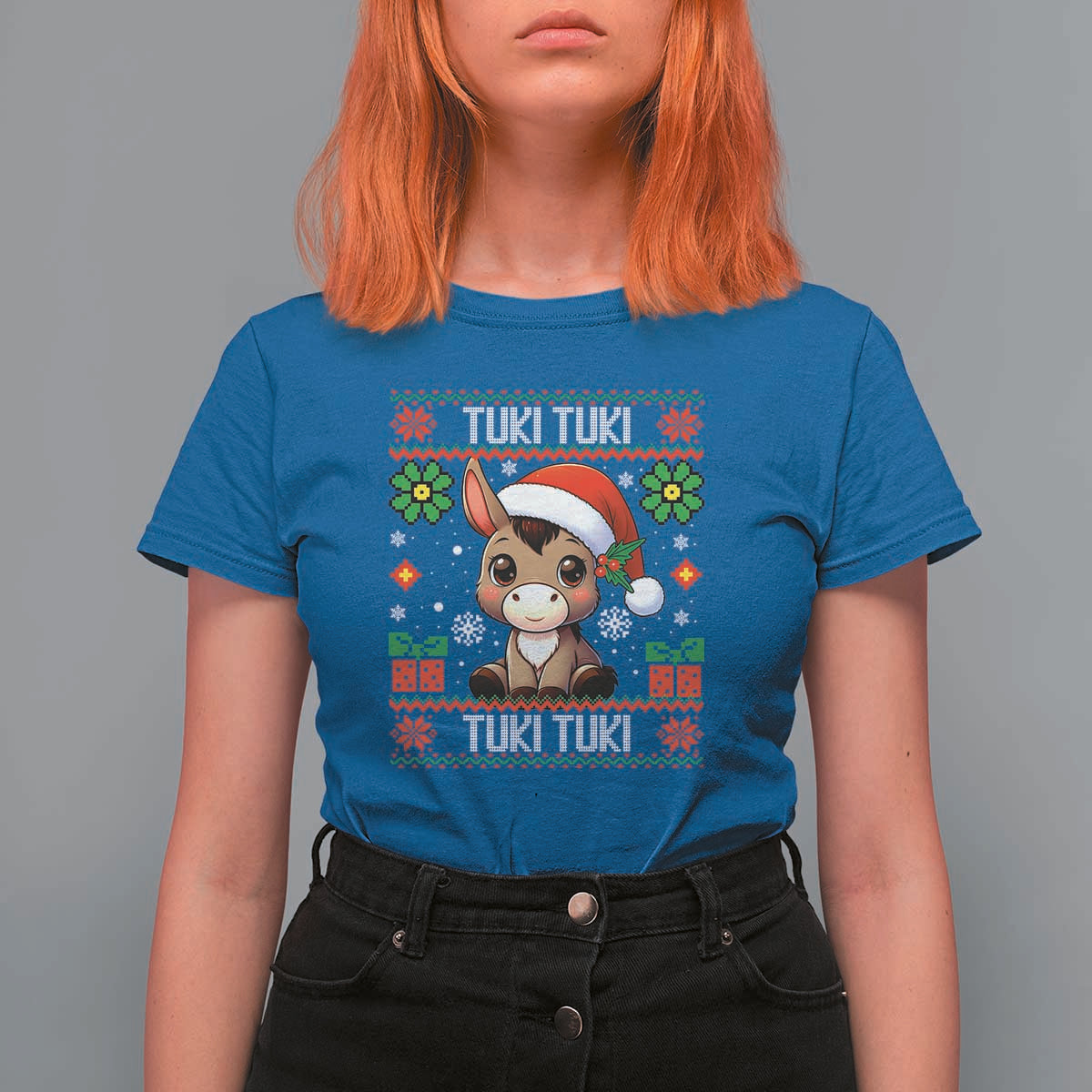 Latin American Christmas T Shirt For Women Mi Burrito Mexican Donkey Latino Ugly Christmas - Wonder Print Shop