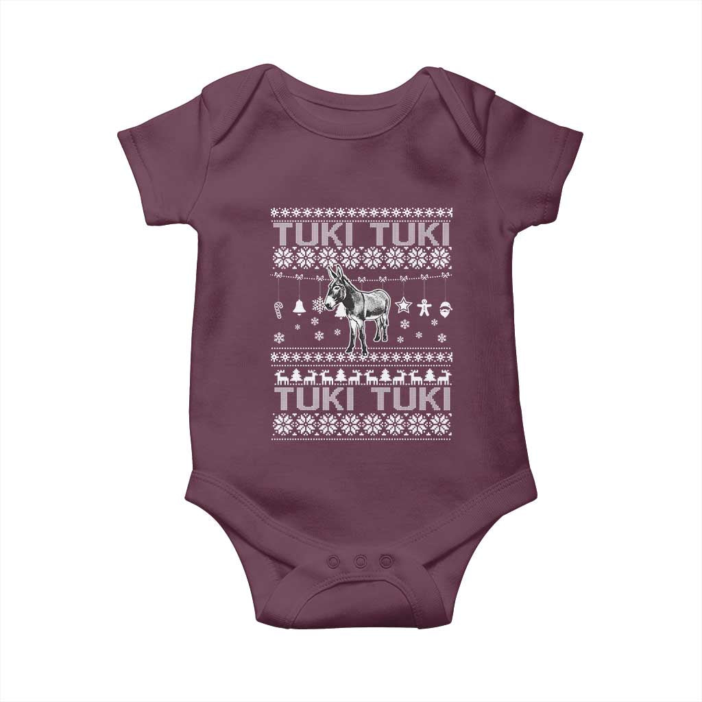 Latin American Christmas Baby Onesie Tuki Tuki Mi Burrito Latino Ugly Christmas