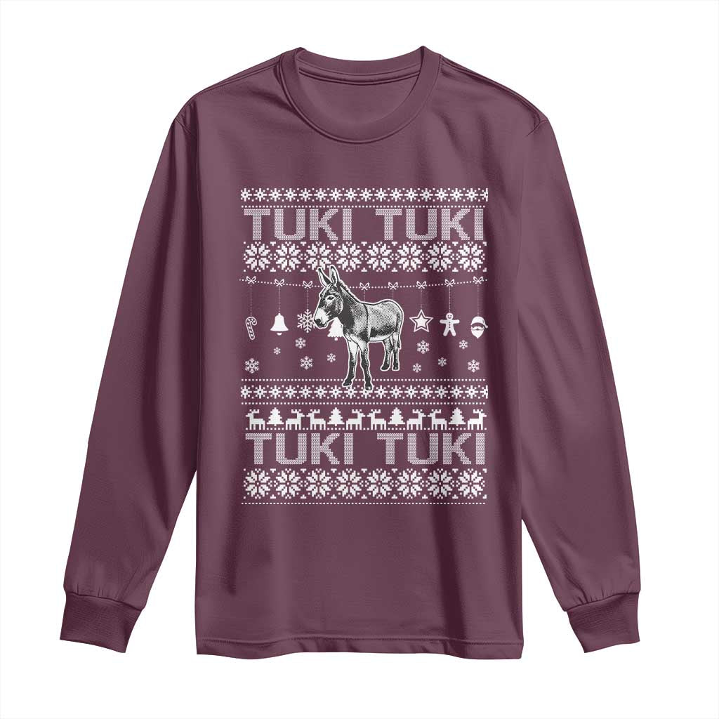 Latin American Christmas Long Sleeve Shirt Tuki Tuki Mi Burrito Latino Ugly Christmas