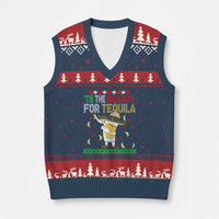 Mexican Xmas V-Neck Knit Sweater Vest Tis The Season For Tequila Dabbing Alcohol Lover - Wonder Print Shop