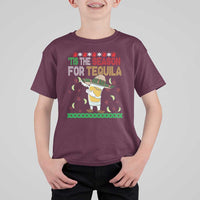 Mexican Christmas T Shirt For Kid Tis The Season For Tequila Dabbing Alcohol Lover - Wonder Print Shop