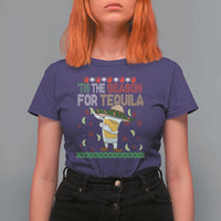 Mexican Christmas T Shirt For Women Tis The Season For Tequila Dabbing Alcohol Lover - Wonder Print Shop