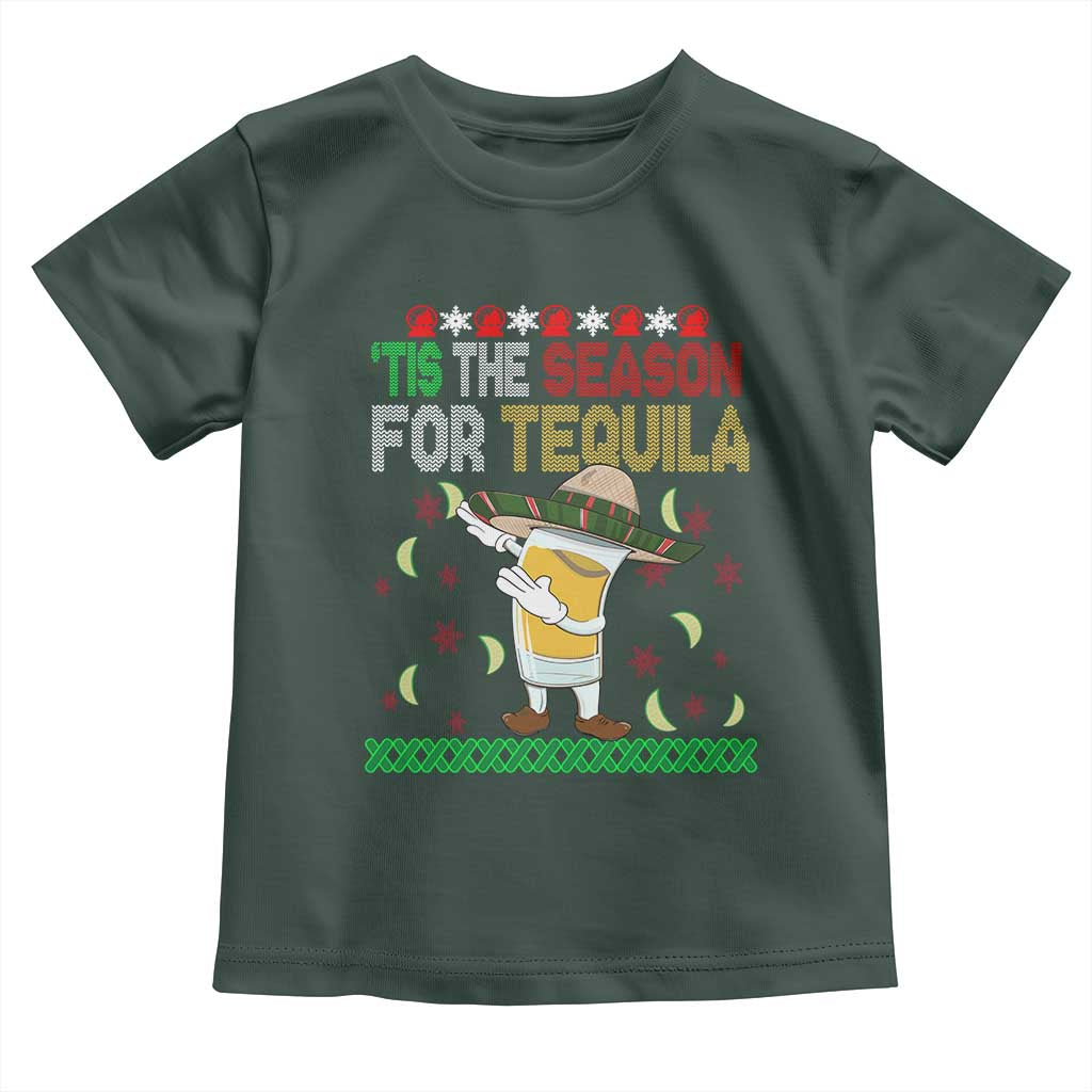 Mexican Christmas Toddler T Shirt Tis The Season For Tequila Dabbing Alcohol Lover