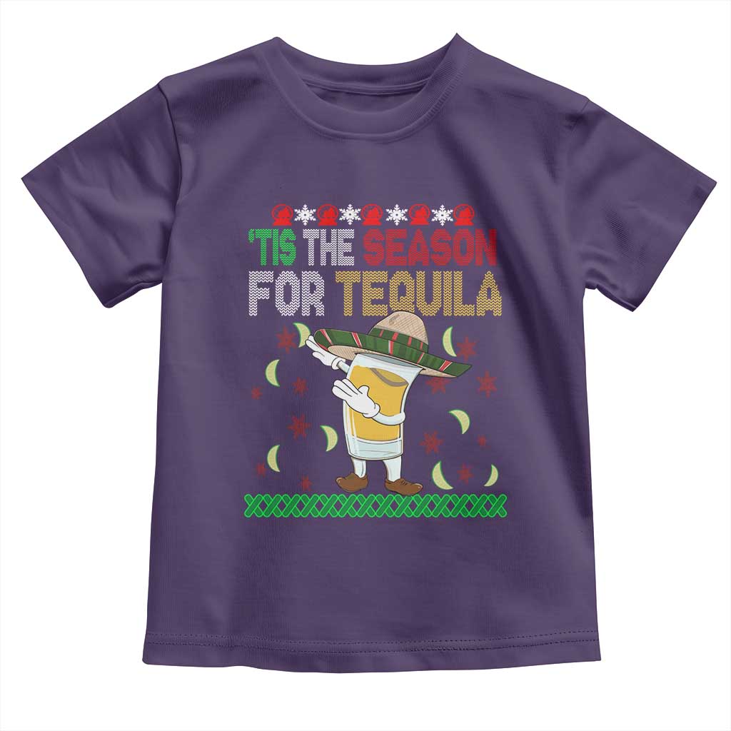 Mexican Christmas Toddler T Shirt Tis The Season For Tequila Dabbing Alcohol Lover