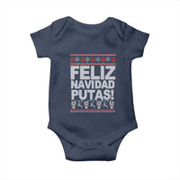 Mexican Christmas Baby Onesie Feliz Navidad Putas Funny Mexican Ugly Christmas Party