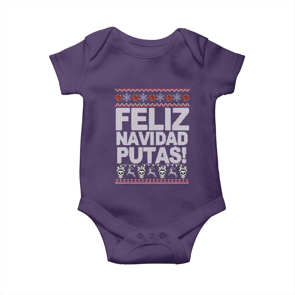 Mexican Christmas Baby Onesie Feliz Navidad Putas Funny Mexican Ugly Christmas Party