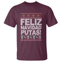 Mexican Christmas T Shirt Feliz Navidad Putas Funny Mexican Ugly Christmas Party - Wonder Print Shop