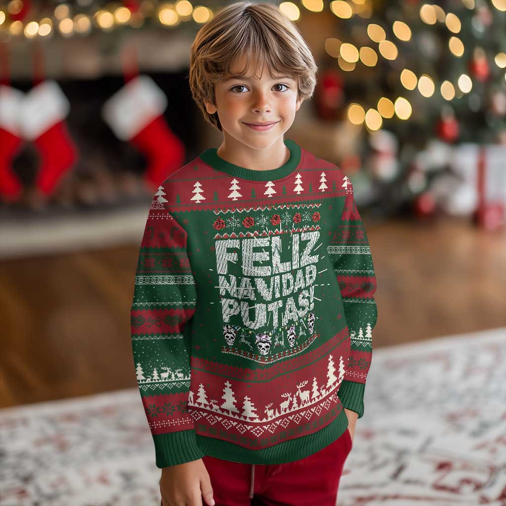 Mexican Xmas Ugly Christmas Sweater Feliz Navidad Putas Funny Mexican Ugly Christmas Party - Wonder Print Shop