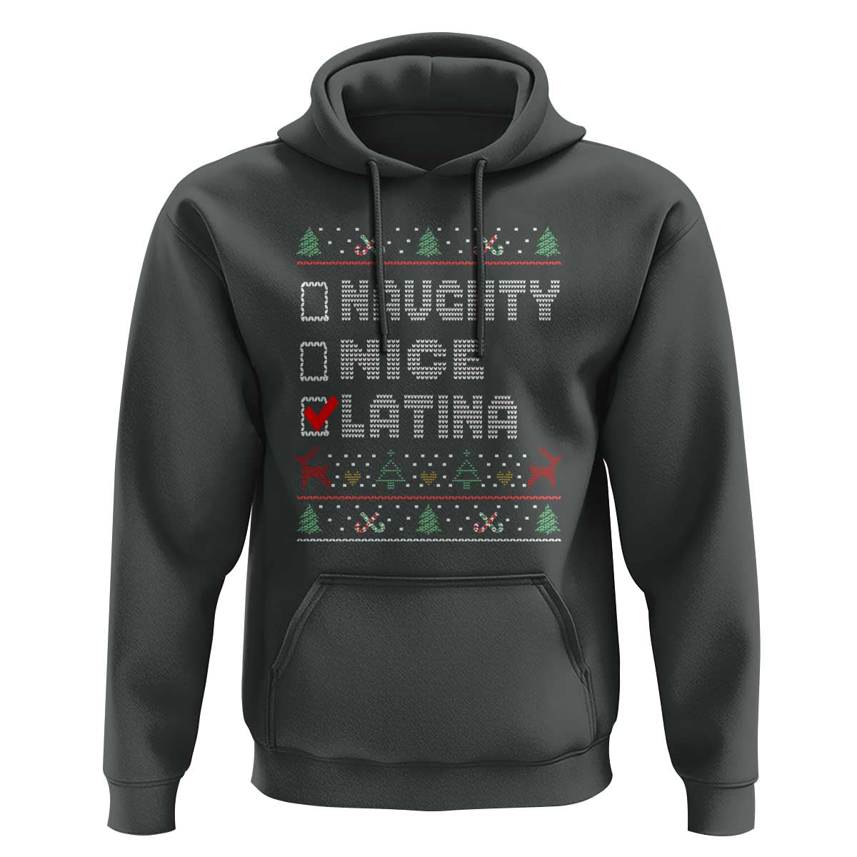Latin American Christmas Hoodie Naughty Nice Latina Funny Xmas List Hispanic Ugly Sweater