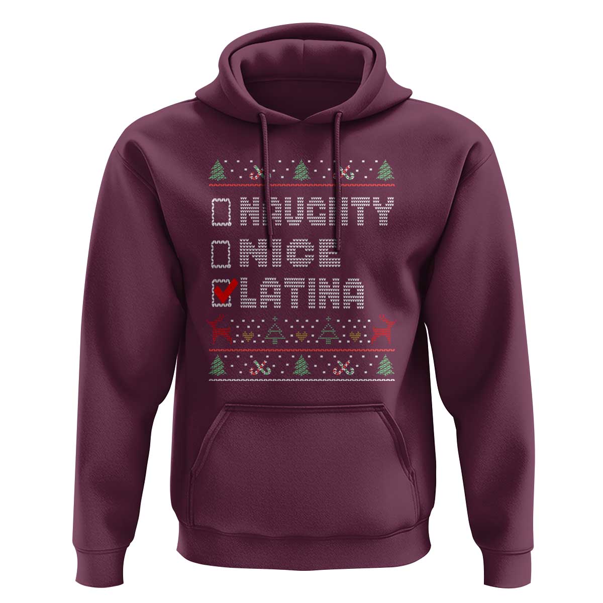 Latin American Christmas Hoodie Naughty Nice Latina Funny Xmas List Hispanic Ugly Sweater
