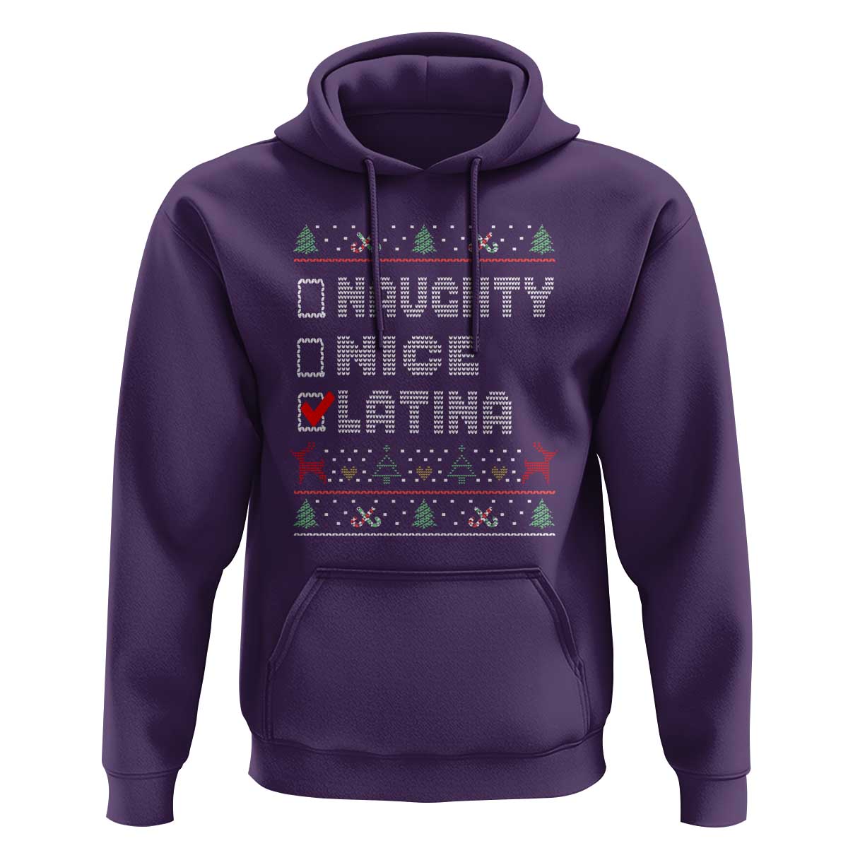 Latin American Christmas Hoodie Naughty Nice Latina Funny Xmas List Hispanic Ugly Sweater