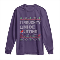 Latin American Christmas Long Sleeve Shirt Naughty Nice Latina Funny Xmas List Hispanic Ugly Sweater