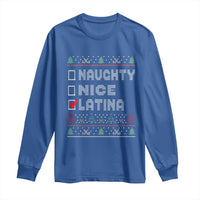 Latin American Christmas Long Sleeve Shirt Naughty Nice Latina Funny Xmas List Hispanic Ugly Sweater