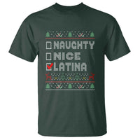 Latin American Christmas T Shirt Naughty Nice Latina Funny Xmas List Hispanic Ugly Sweater - Wonder Print Shop