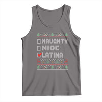 Latin American Christmas Tank Top Naughty Nice Latina Funny Xmas List Hispanic Ugly Sweater
