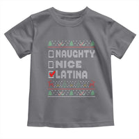 Latin American Christmas Toddler T Shirt Naughty Nice Latina Funny Xmas List Hispanic Ugly Sweater