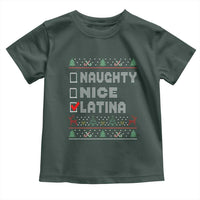Latin American Christmas Toddler T Shirt Naughty Nice Latina Funny Xmas List Hispanic Ugly Sweater
