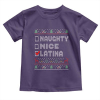 Latin American Christmas Toddler T Shirt Naughty Nice Latina Funny Xmas List Hispanic Ugly Sweater
