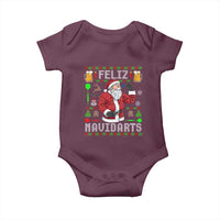 Christmas Dart Lover Baby Onesie Feliz Navidarts Santa Navidad Ugly Sweater