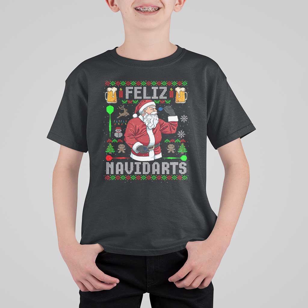 Christmas Dart Lover T Shirt For Kid Feliz Navidarts Santa Navidad Ugly Sweater - Wonder Print Shop
