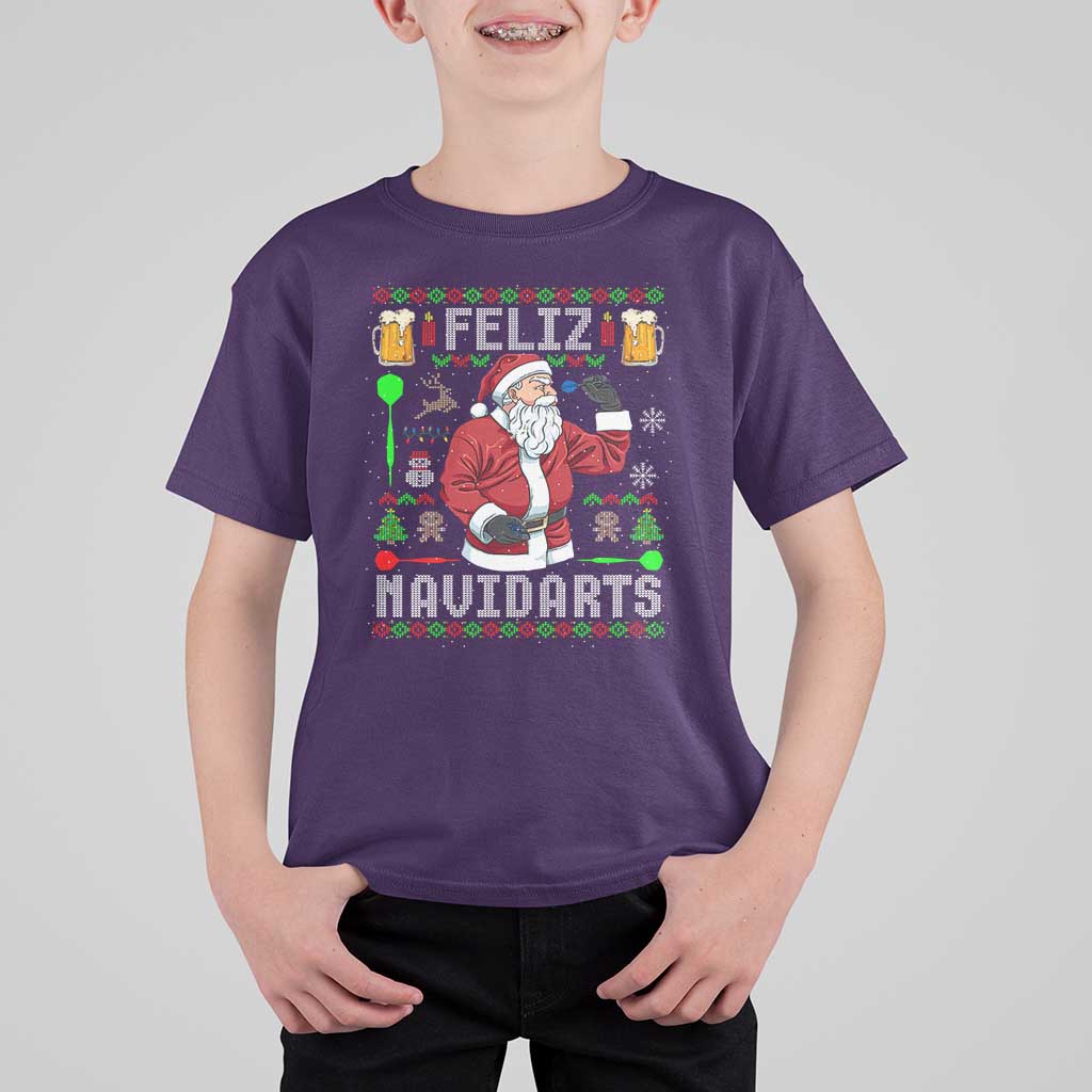 Christmas Dart Lover T Shirt For Kid Feliz Navidarts Santa Navidad Ugly Sweater - Wonder Print Shop