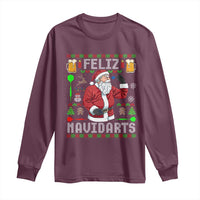 Christmas Dart Lover Long Sleeve Shirt Feliz Navidarts Santa Navidad Ugly Sweater